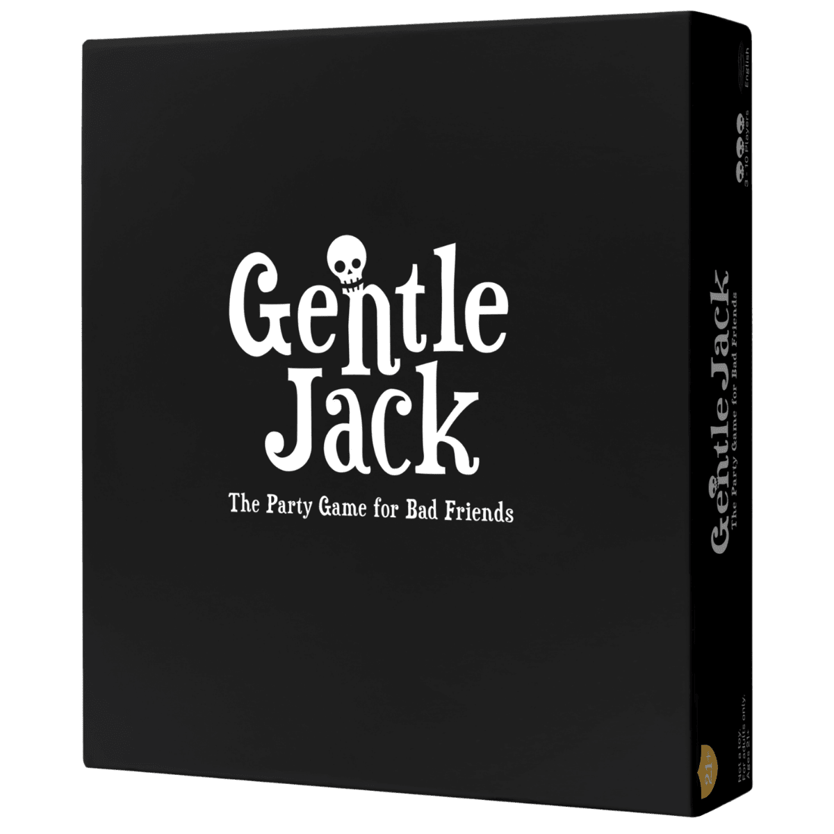 Gentle Jack drinking card game box with cards and metal coin